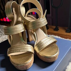 Paige gold leather sandals 6,5